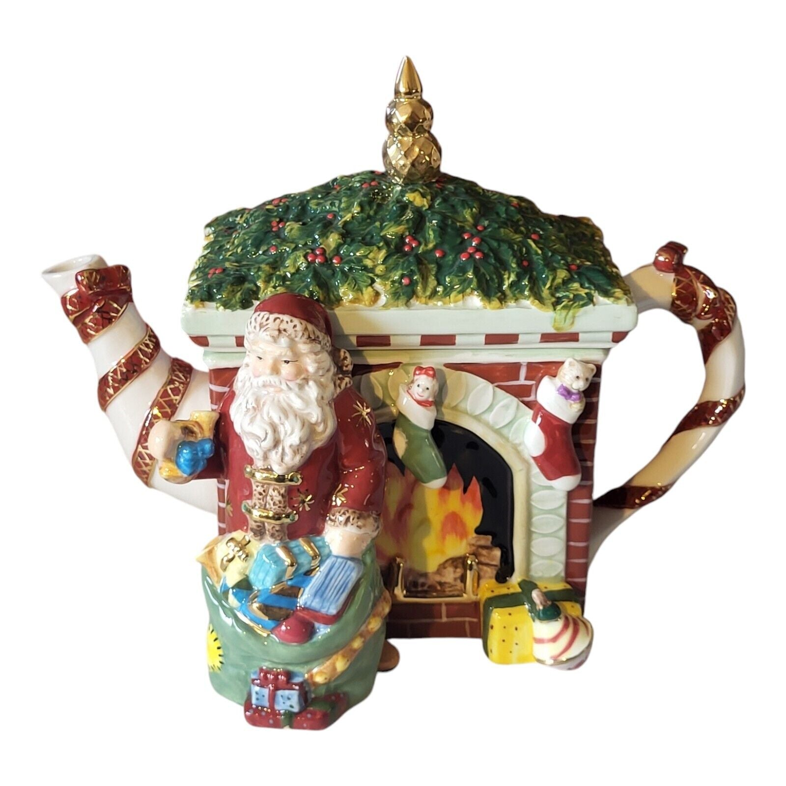 WATERFORD Holiday Heirlooms Fireside Holiday Christmas Teapot NEW 181/5000