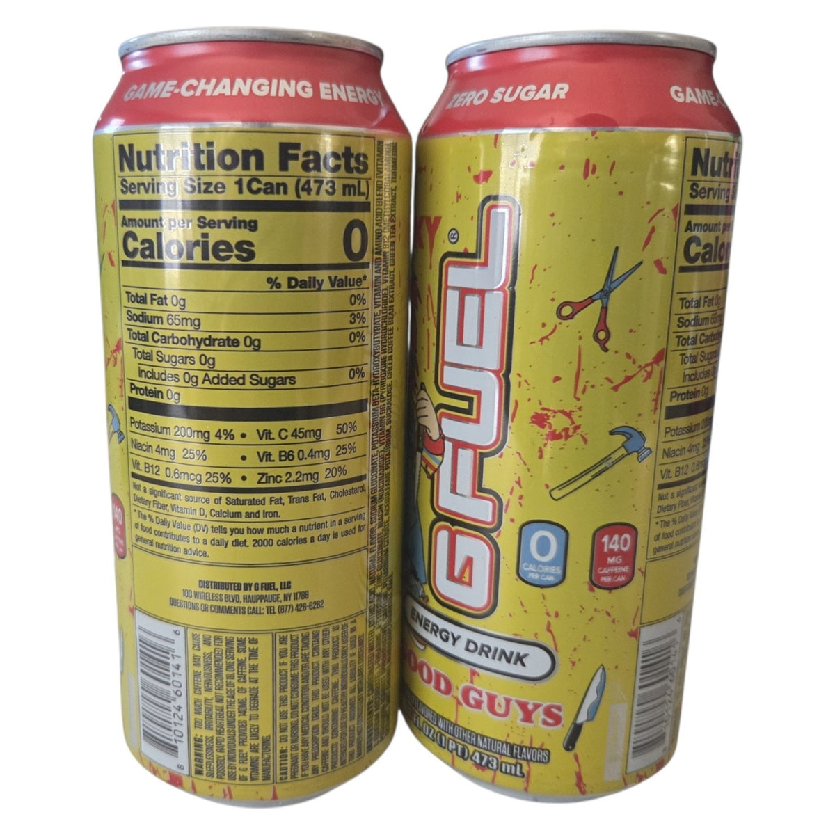 2 Cans GFuel Limited Edition Horror Can Energy Drink Chucky Good Guys Zero Sugar