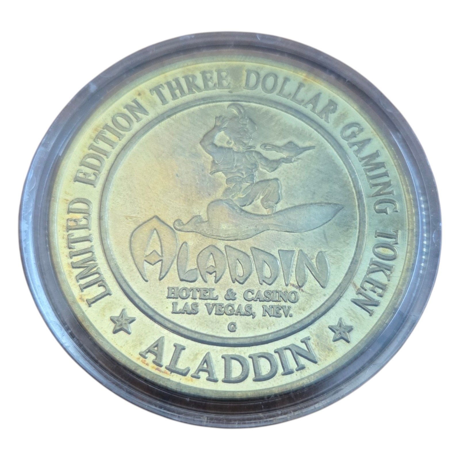 Set of 3 Aladdin Hotel and Casino Coins Las Vegas - Silver Coin - Comm. & Dollar