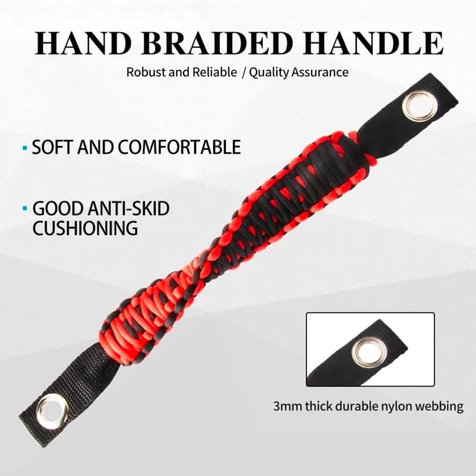 Set of 4 Paracord Grab Handles Compatible with Wrangler JK JKU JL JLU JT