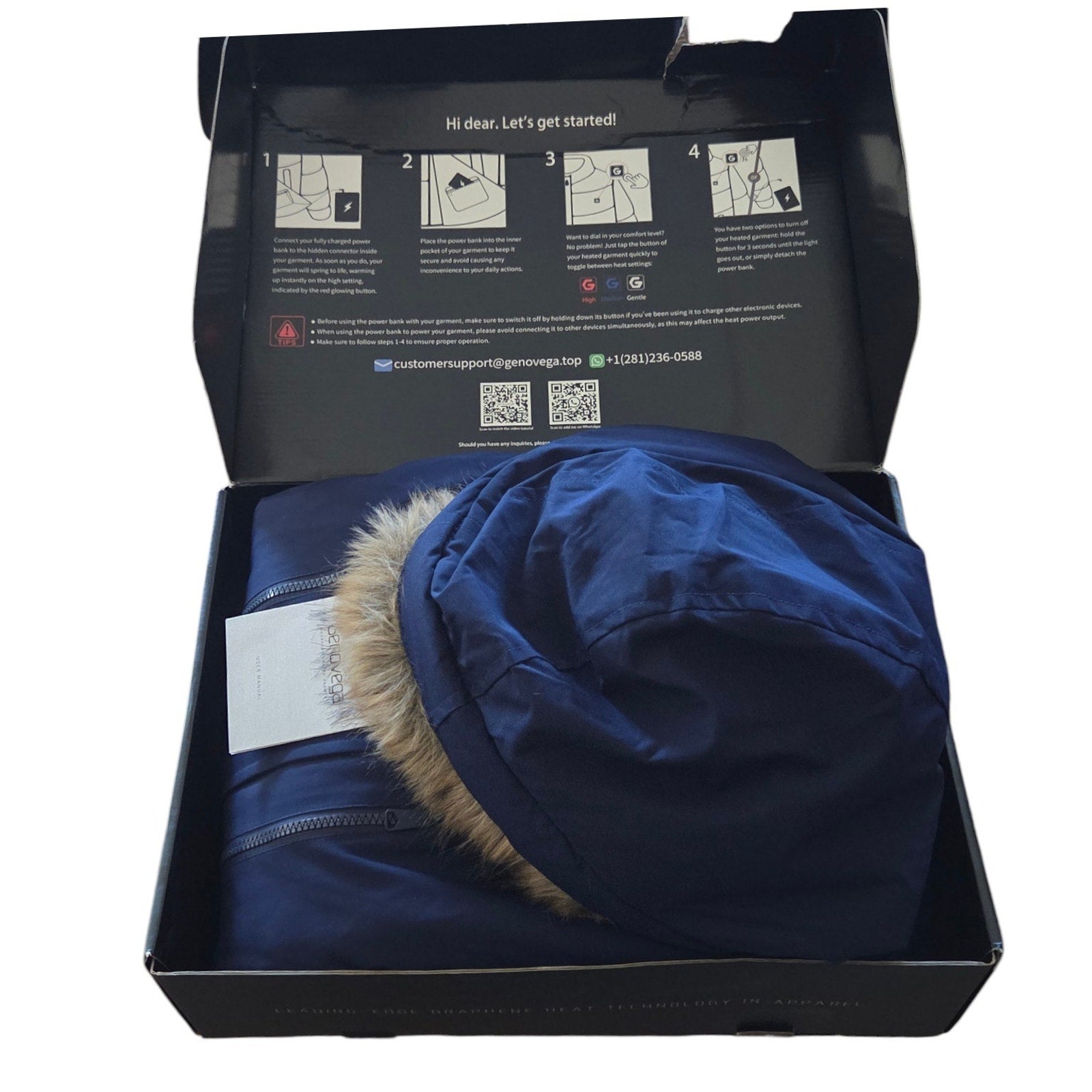 Genovega Graphene Heated Jacket for Women with Large Capacity Battery Pack...