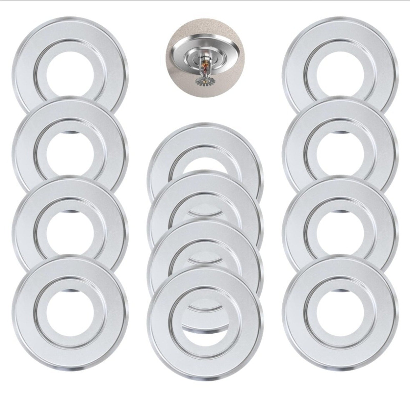 12 - RepelFire Extension Trim Ring Recessed Fire Sprinkler Escutcheons - Chrome