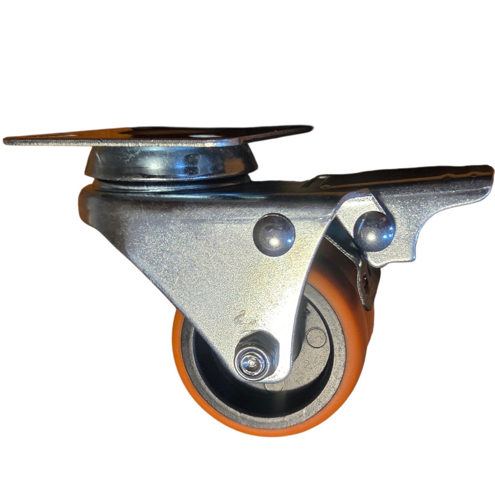 2" Dual Wheel Heavy Duty TPE Swivel Plate Casters with Brakes Set of 4
