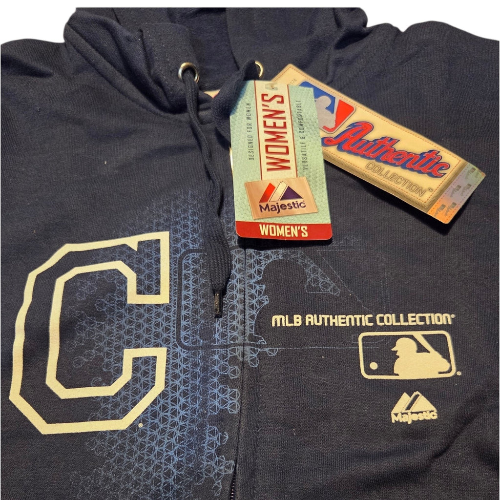 Vintage Cleveland Indians MLB Authentic Collection Women's Hooded Full Zipper...