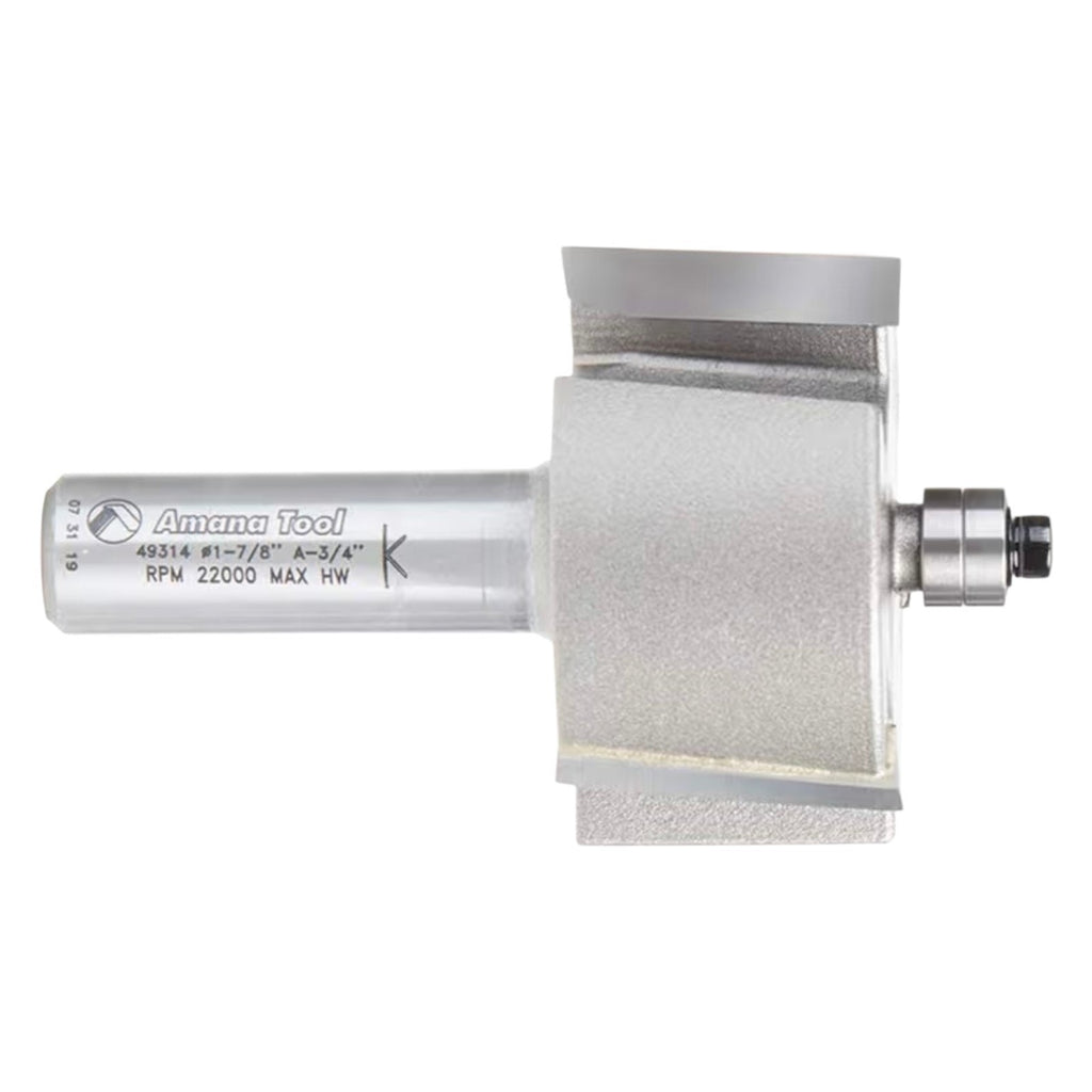 Amana Tool 49314 Rabbeting 3/4 Depth x 1-7/8 D x 1 CH x 1/2 Inch SHK 3-Flute...