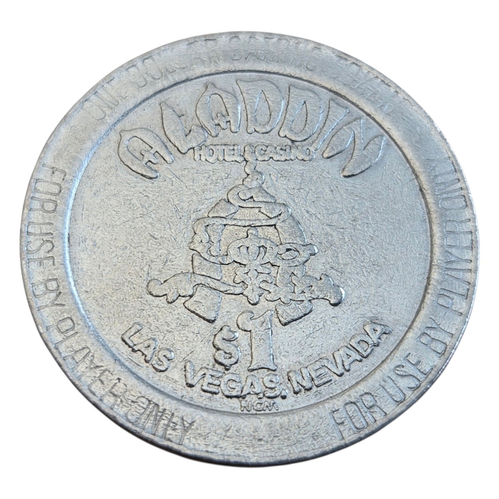 Set of 3 Aladdin Hotel and Casino Coins Las Vegas - Silver Coin - Comm. & Dollar