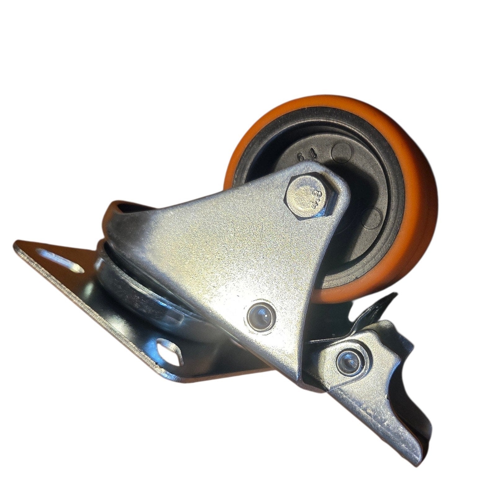 2" Dual Wheel Heavy Duty TPE Swivel Plate Casters with Brakes Set of 4