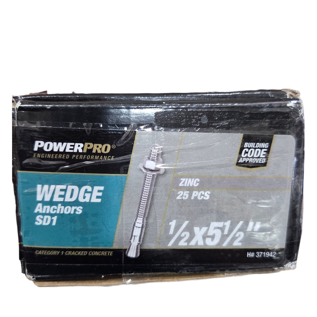 Hillman PowerPro Wedge Anchor SD1 Engineered Performance 1/2"x5" Qty 150 #371942