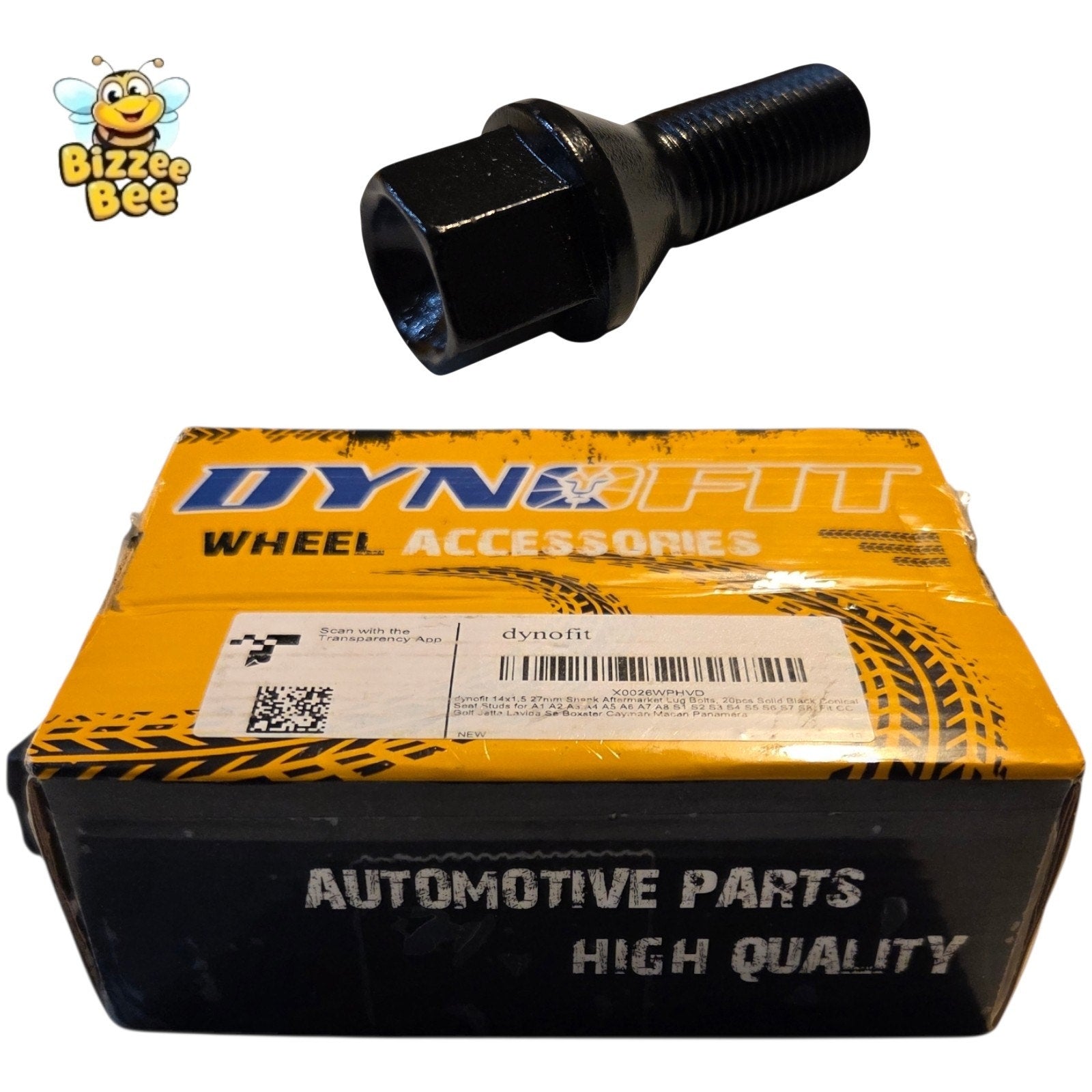 Dynofit 14x1.5 Lug Bolts Compatible with Audi,27mm Shank 52mm