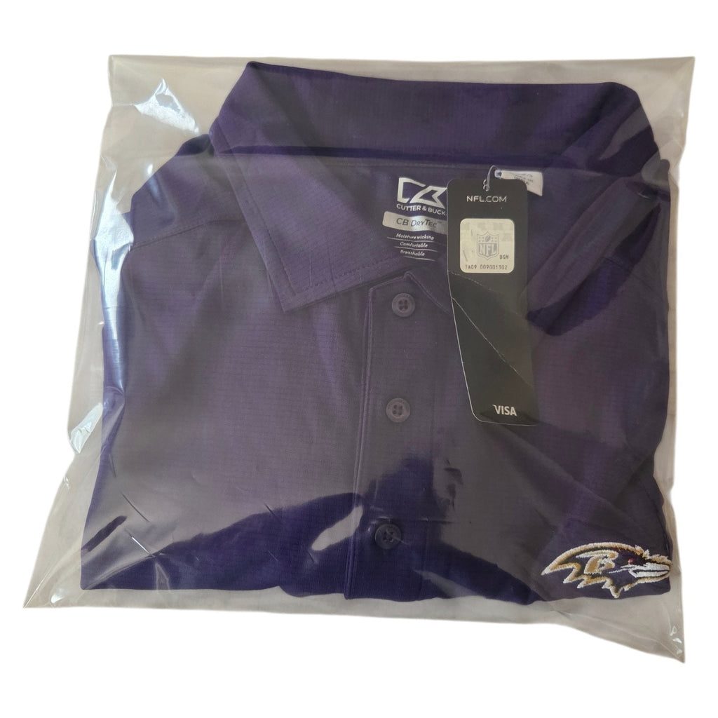 Cutter & Buck Baltimore Ravens Men’s Polo Shirt Purple NFL Football DryTec XL