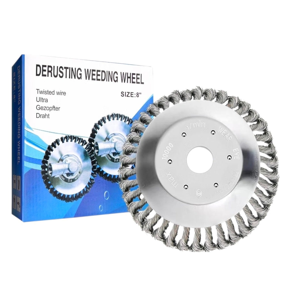 8 Inch Steel Wire Derusting Weed Wheel Brush Cutter Trimmer Head