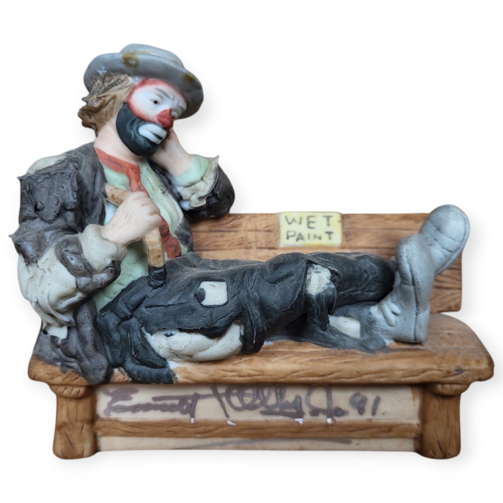 Set of 2 - Emmett Kelly JR Sad Clown Miniature Hand Signed Limited Edition Rare