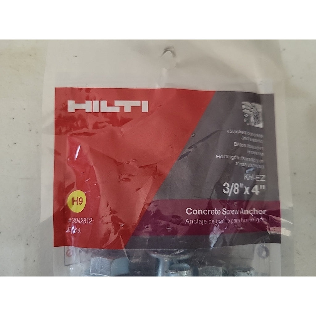 6 PIECE - HILTI - KH-EZ 3/8" x 4" Concrete Screw Anchors