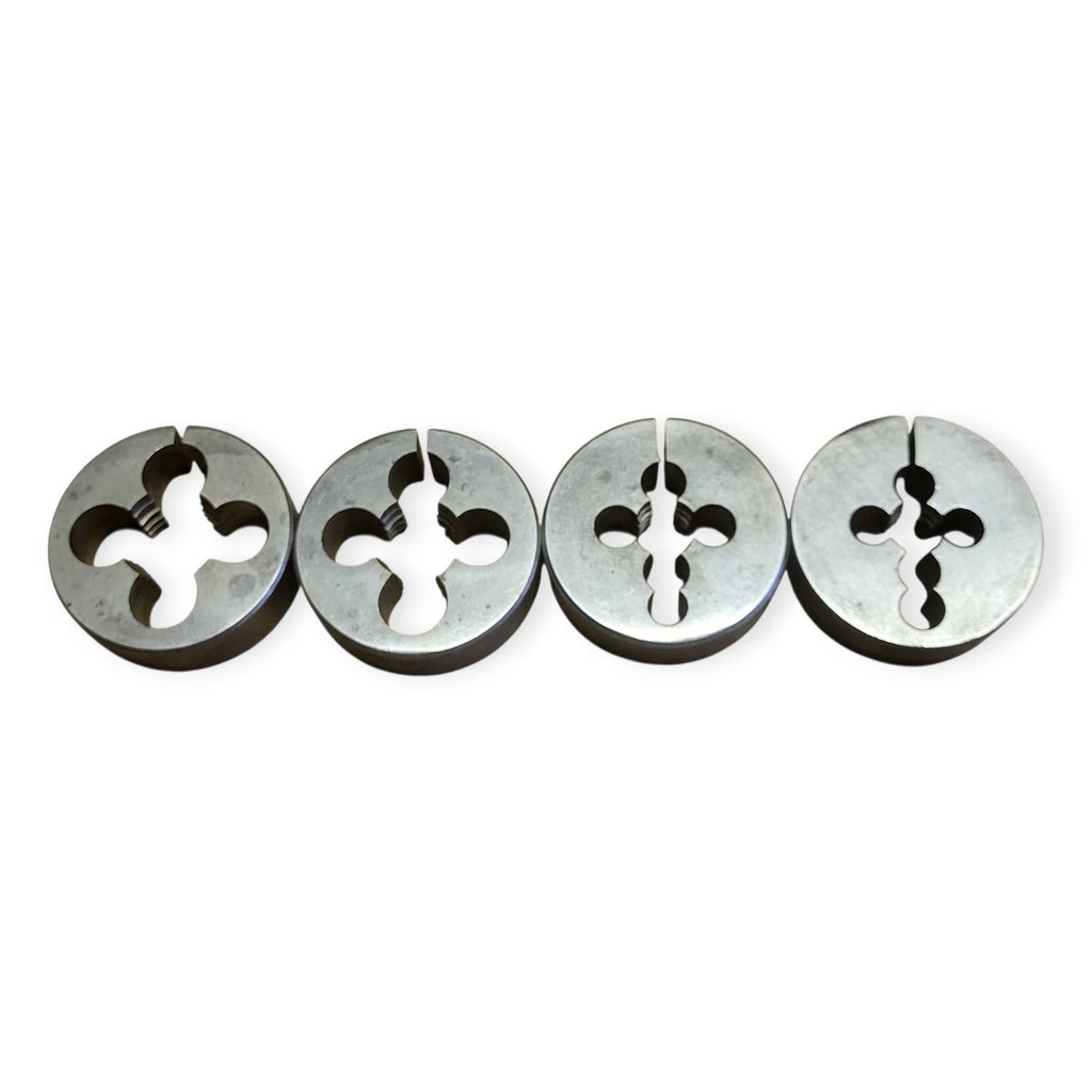 Vintage Set Of 4 NC Round Split Adjustable Thread Cutting Die 2-1/2" Diameter