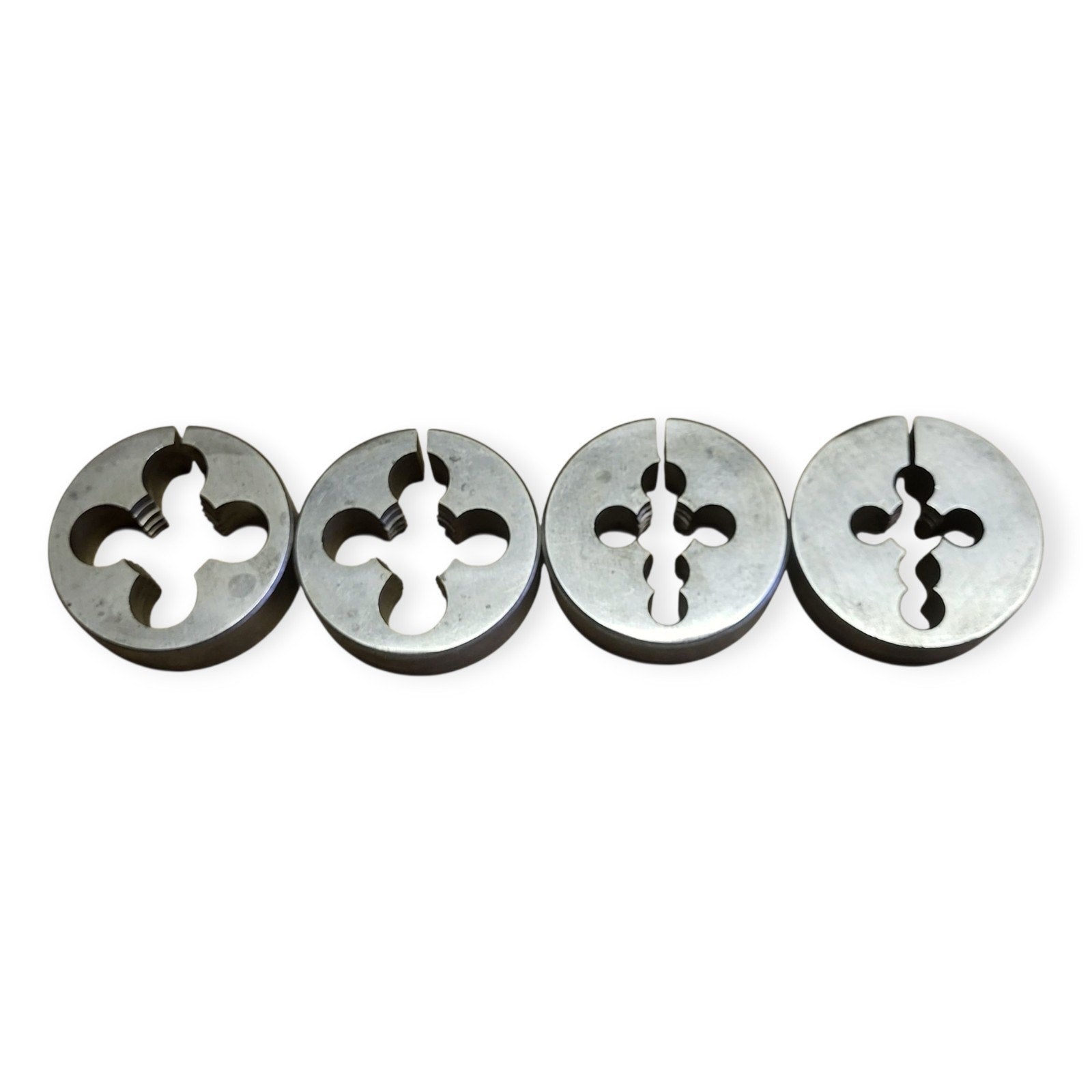 Vintage Set Of 4 NC Round Split Adjustable Thread Cutting Die 2-1/2" Diameter