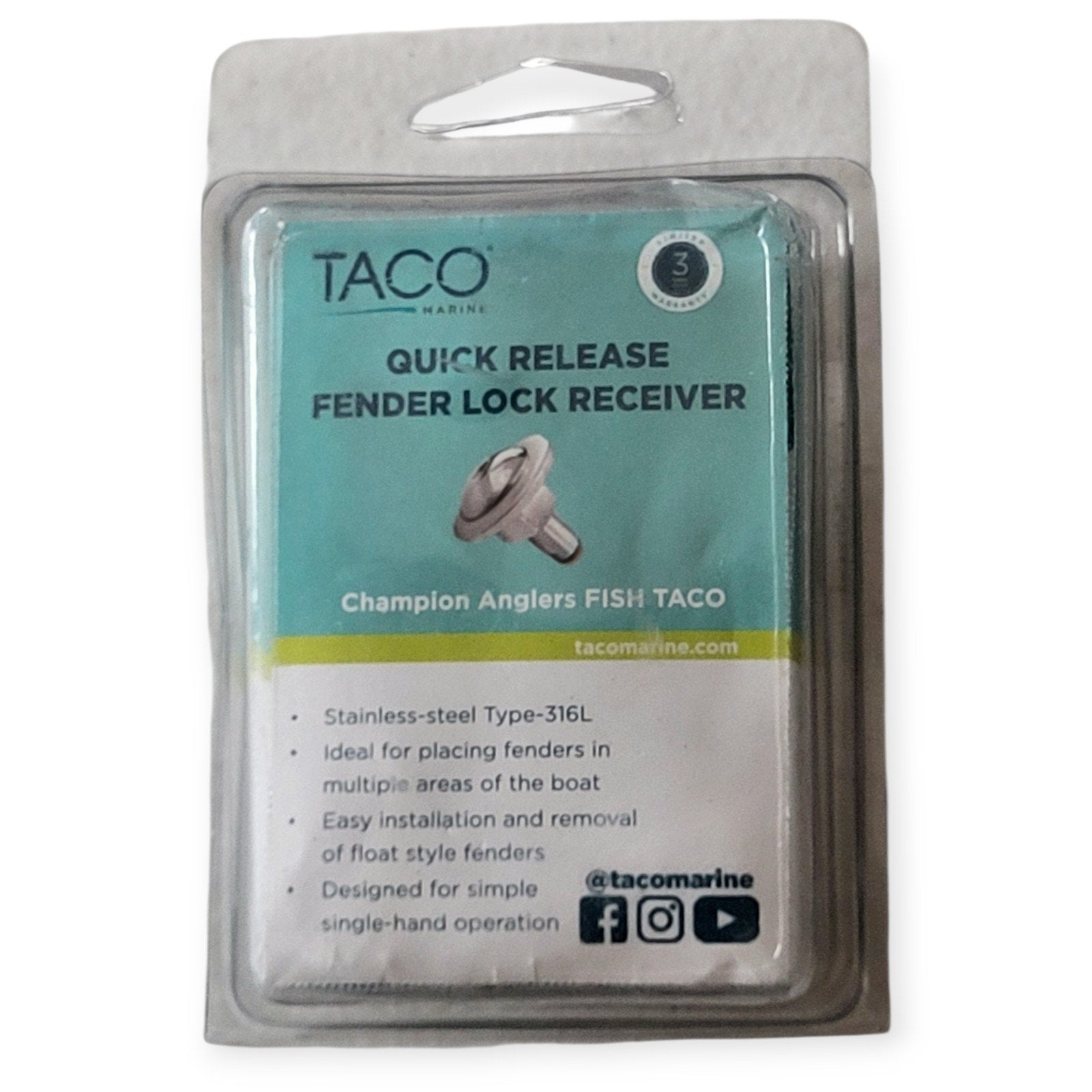 Taco Quick Release Fender Lock Receiver Only #F16-0151R-1