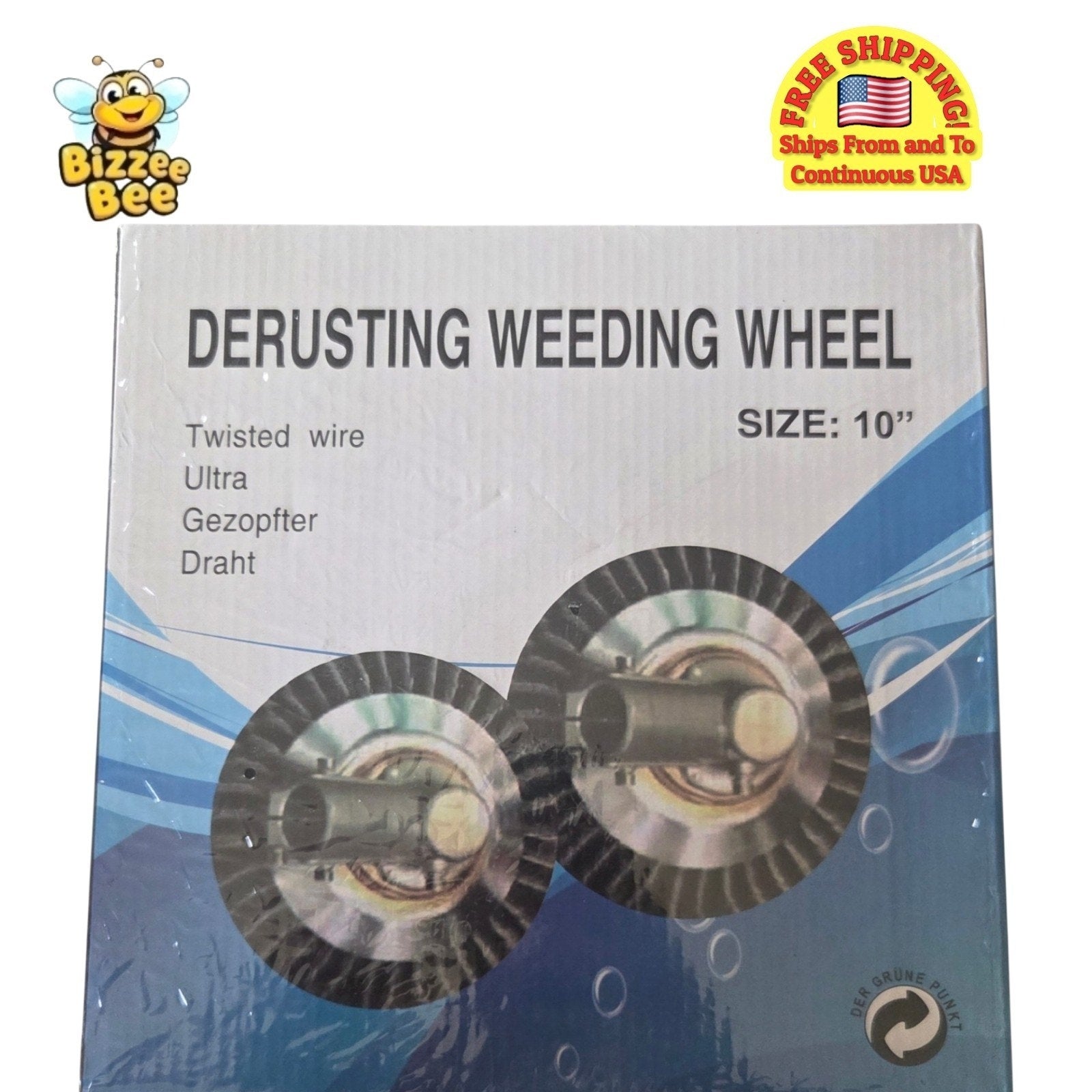 10 Inch Derusting Weeding Wheel Steel Wire Rotary Weed Brush Cutter Trimmer Head