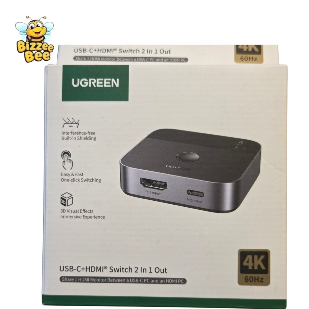 UGREEN USB-C+ HDMI Switch 4K@60Hz 2in1 out HDMI Splitter