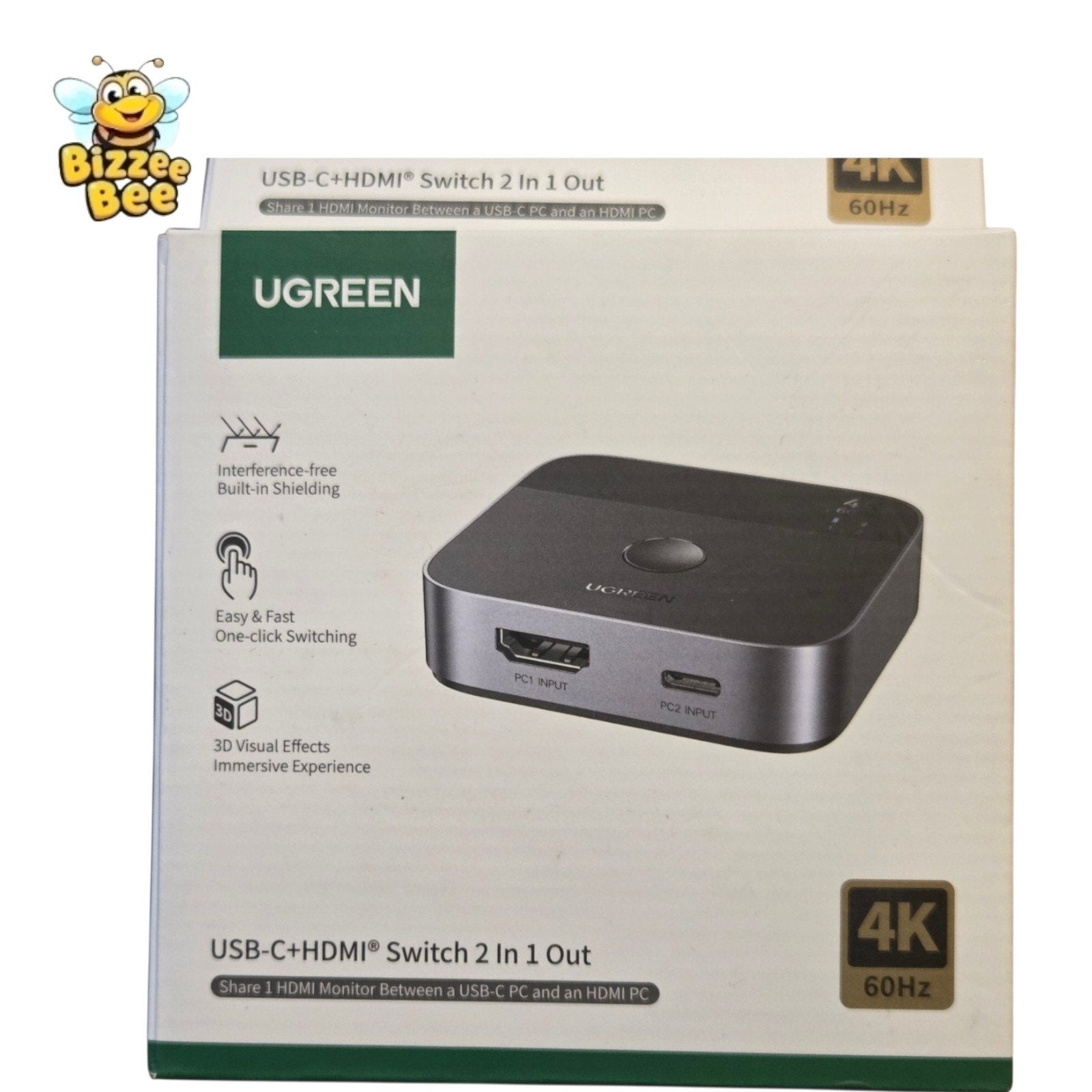 UGREEN USB-C+ HDMI Switch 4K@60Hz 2in1 out HDMI Splitter