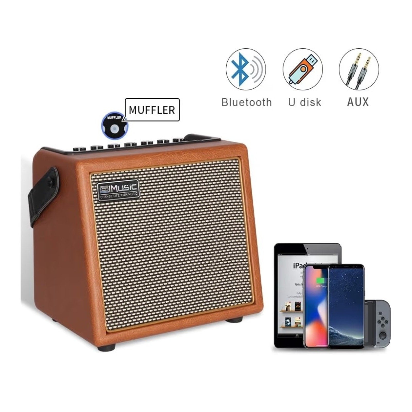 Coolmusic Professional Karaoke Machine with 1 Microphone, Portable Bluetooth ...