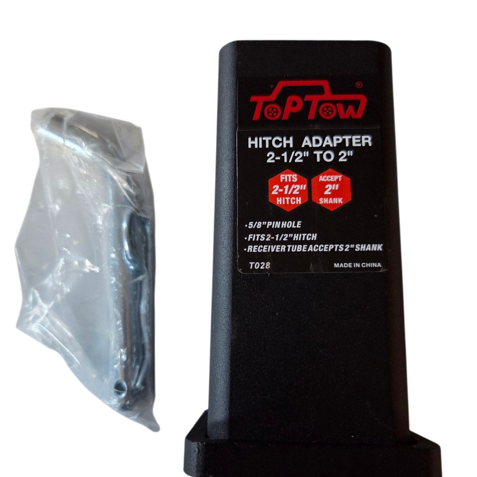 TopTow Trailer Hitch Adapter 2-1/2" To 2" Hitch Reducer Sleeve Carbon Steel T028