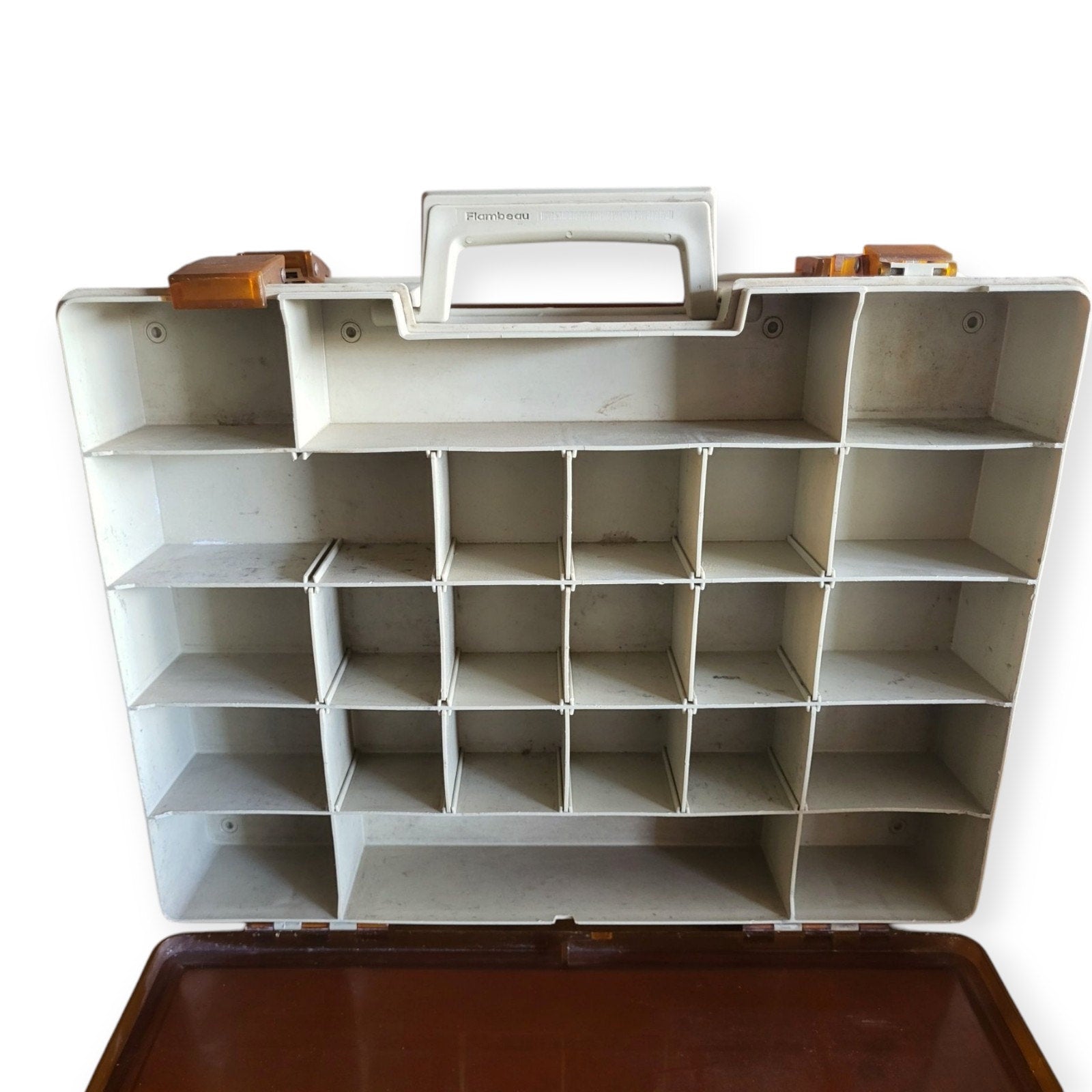 Rare 80s Flambeau Adventurer Vintage Double Sided Fishing Tackle Box Hardcase