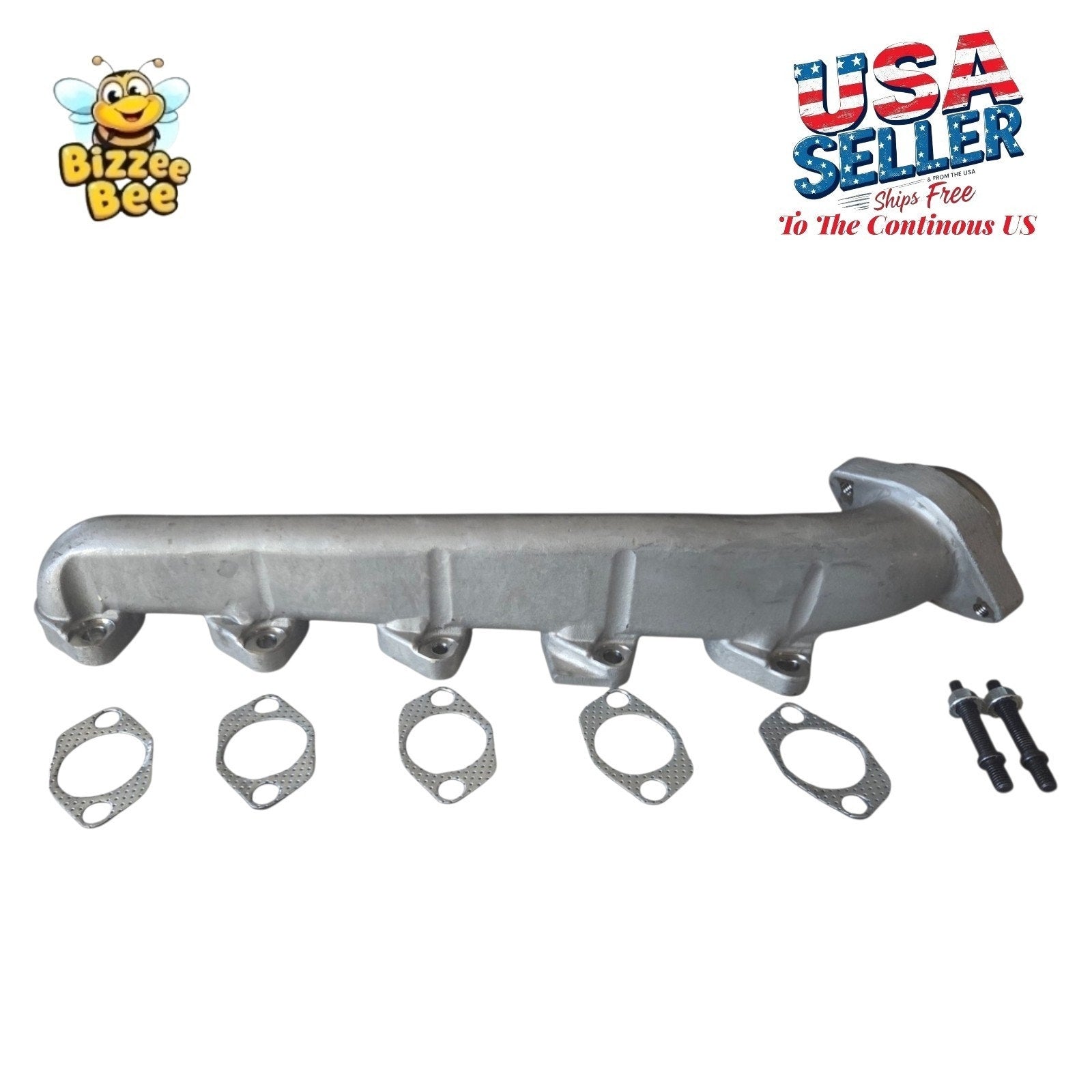 A-Premium Right Exhaust Manifold Kit W/Gasket & Studs & Nuts [10Cyl 6.8L]...