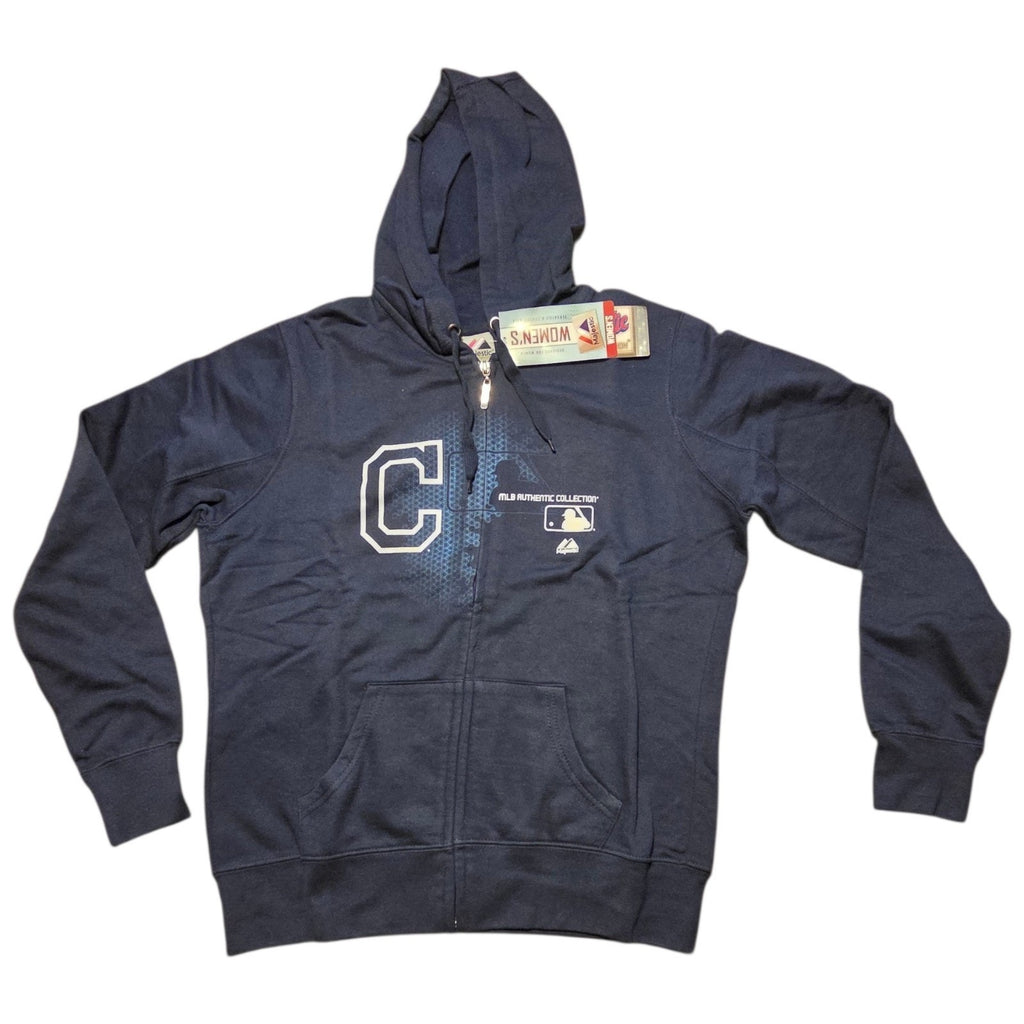 Vintage Cleveland Indians MLB Authentic Collection Women's Hooded Full Zipper...