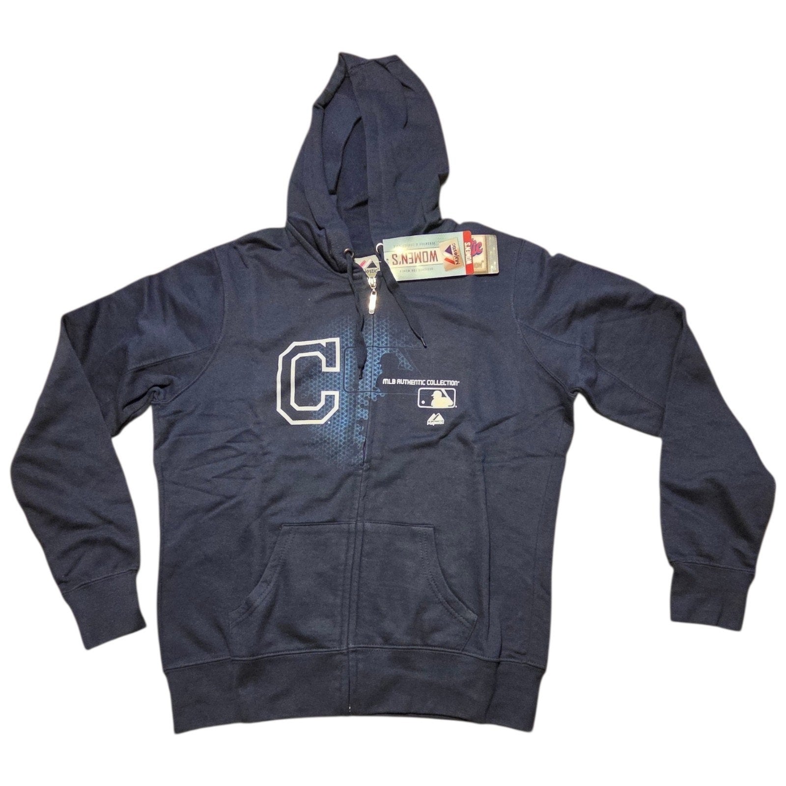 Vintage Cleveland Indians MLB Authentic Collection Women's Hooded Full Zipper...