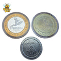 Set of 3 Aladdin Hotel and Casino Coins Las Vegas - Silver Coin - Comm. & Dollar