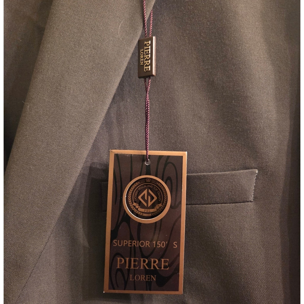 New Pierre Loren Olive Color 2 Piece Suit Blazer & Pant Size 44L/39W