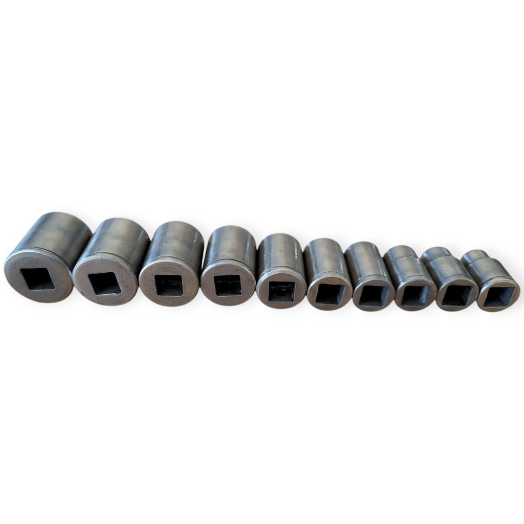 Vintage Fleet Tools Socket Set with Rachet 7/16" - 1". USA Made 1/2" Drive