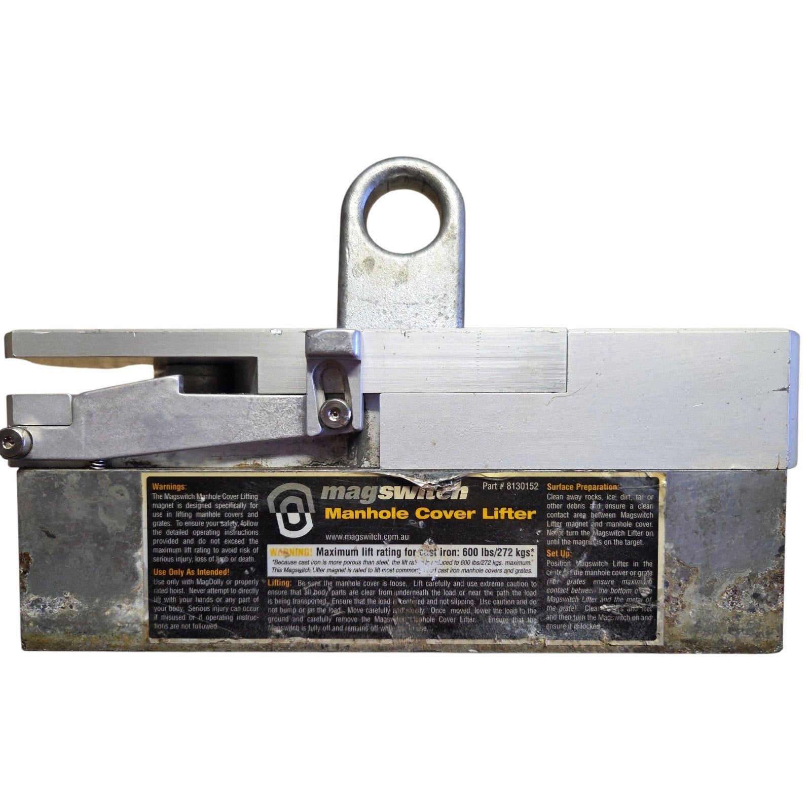 Magswitch ON/OFF Magnetic Lifting Magnet Manhole Cover Lifter 600 Lb Cap. Tested