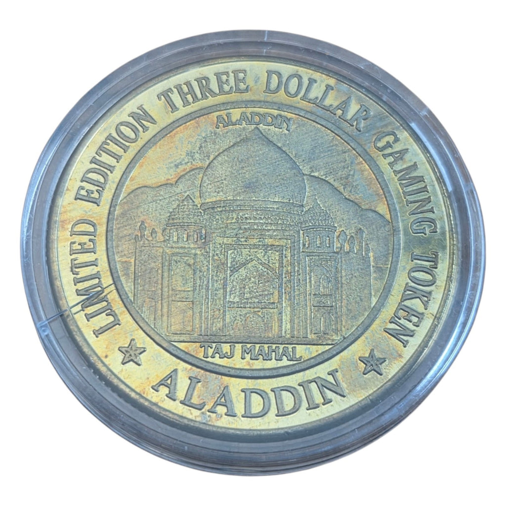 Set of 3 Aladdin Hotel and Casino Coins Las Vegas - Silver Coin - Comm. & Dollar