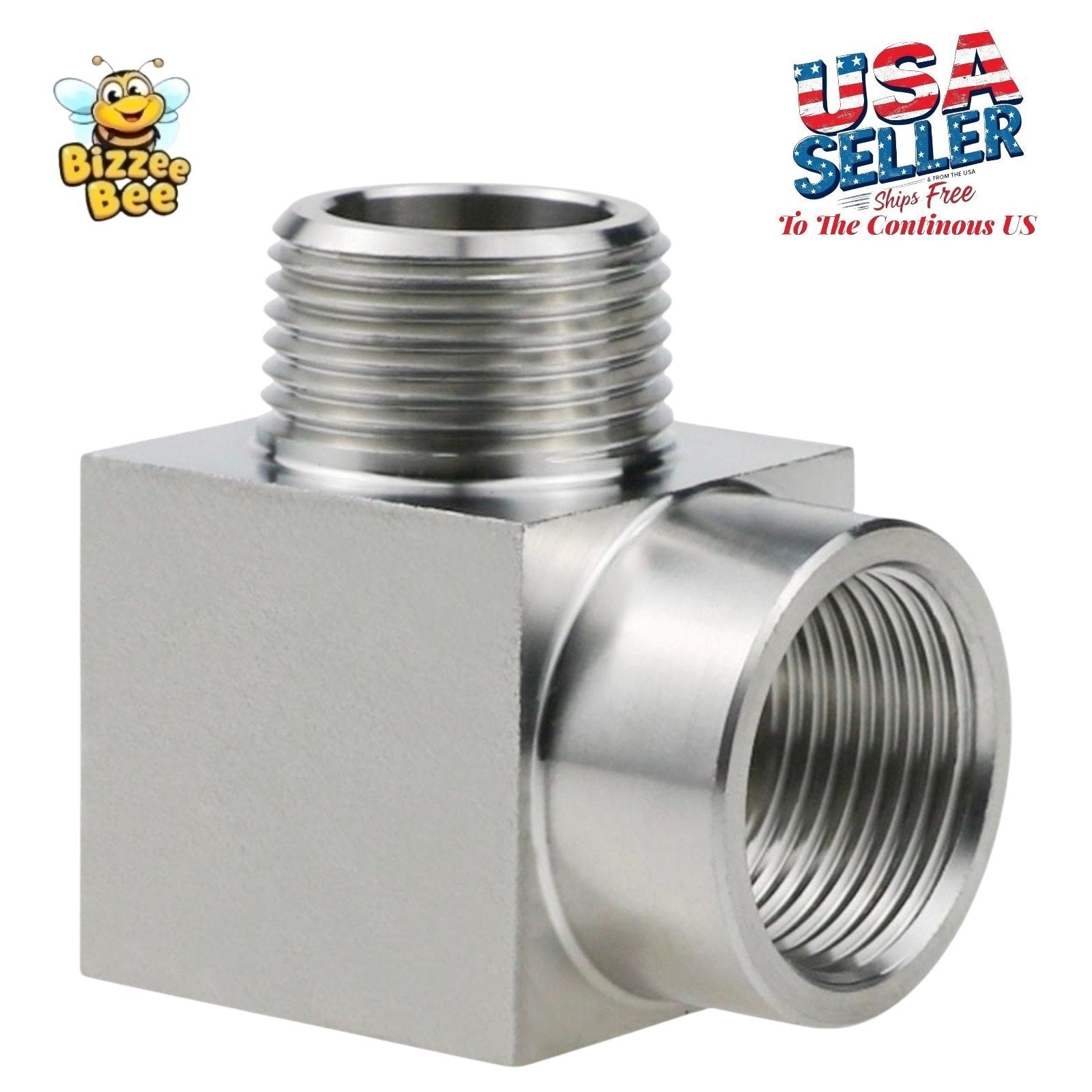 Stainless Steel 90° Street Elbow 3/4" NPT Male x 3/4" Female Pipe Fittings