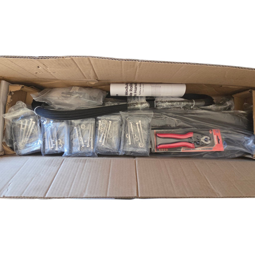 16-20FT Modular Black Cable Railing Kit 36 Inch 5 Level Post Kit Complete Set