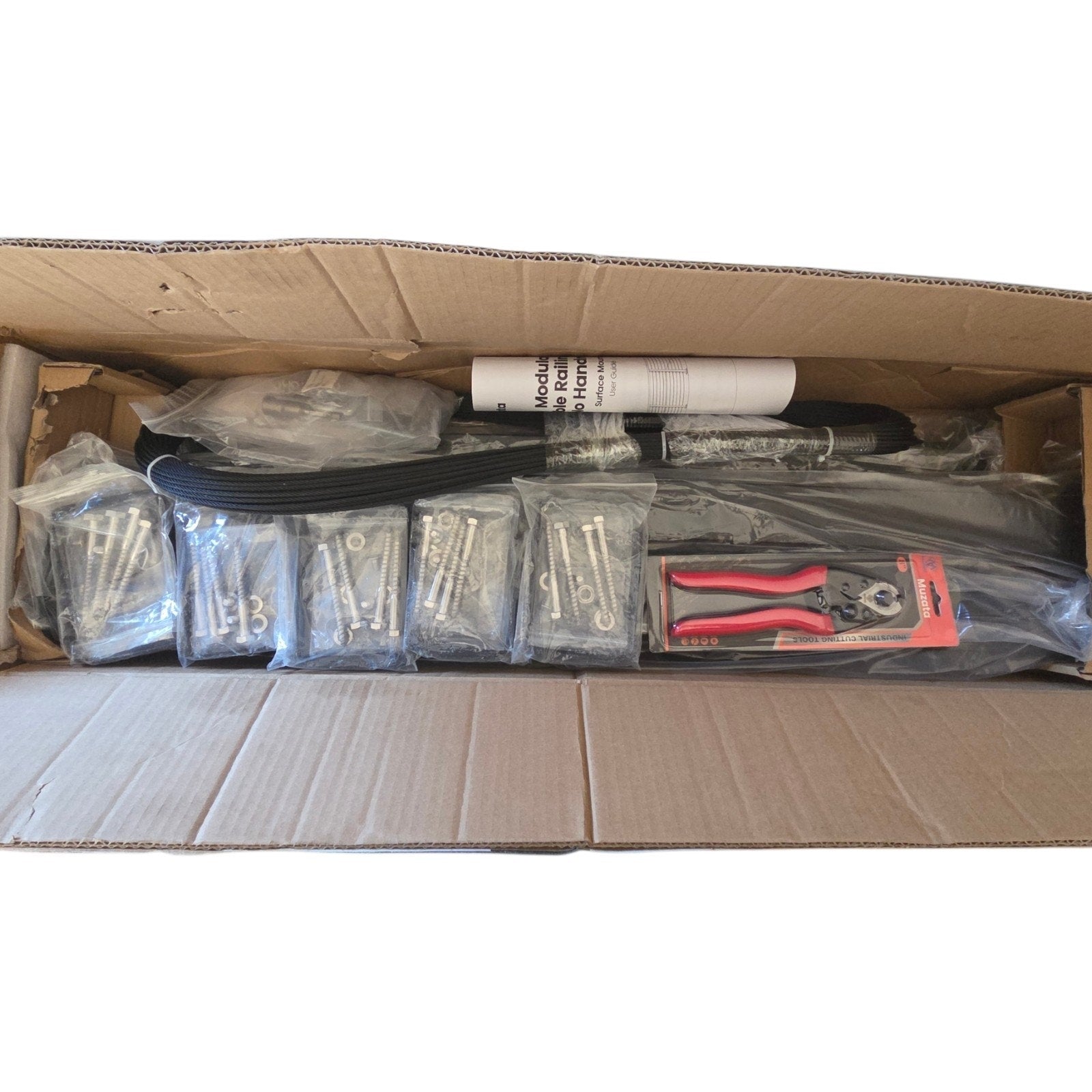 16-20FT Modular Black Cable Railing Kit 36 Inch 5 Level Post Kit Complete Set