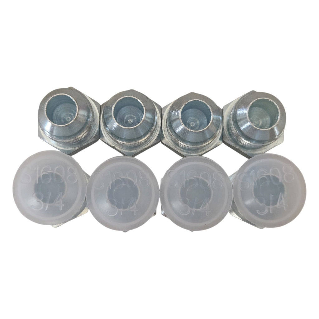 0304-C-08 and 2408-08 JIC Caps and Plugs, 3/4-16 Thread - 8 Piece Set