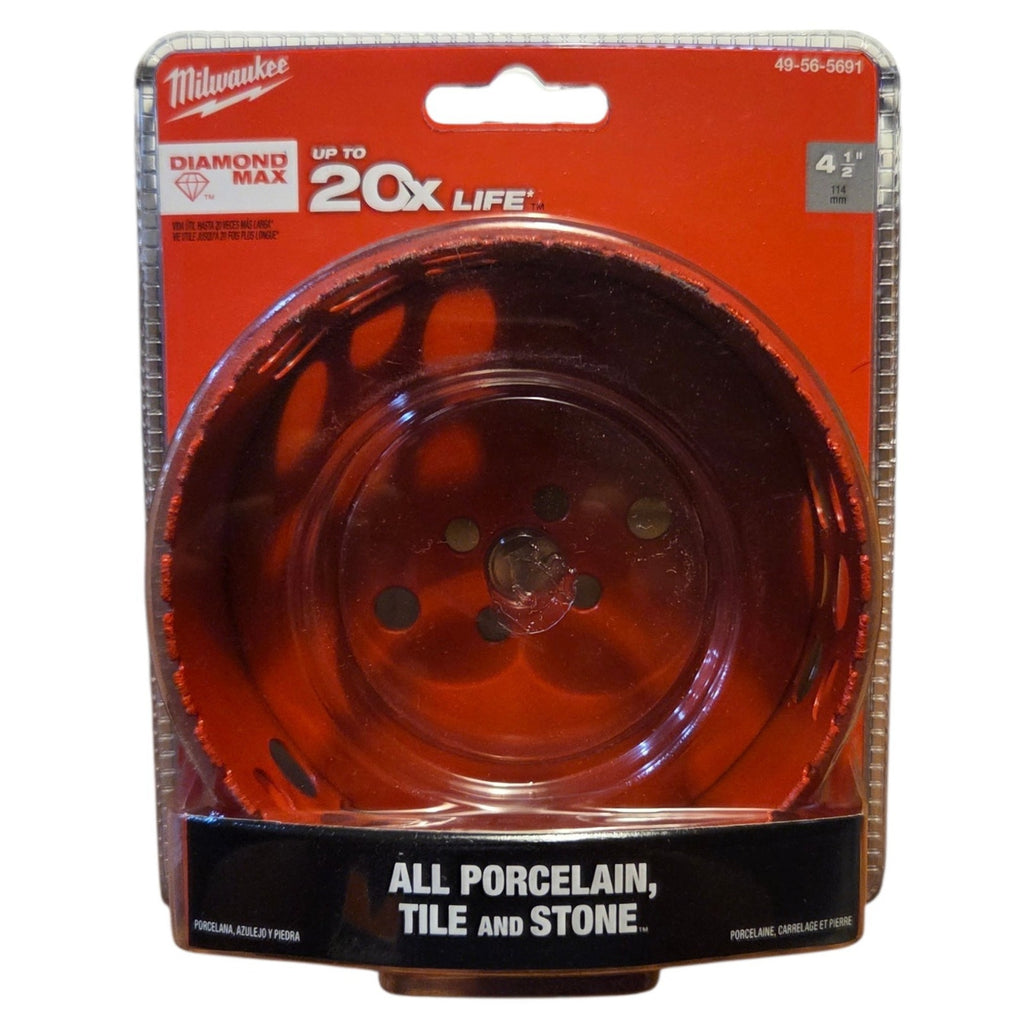 Milwaukee Diamond Max 4-1/2 in. Hole Saw, Diamond-Coated Steel
