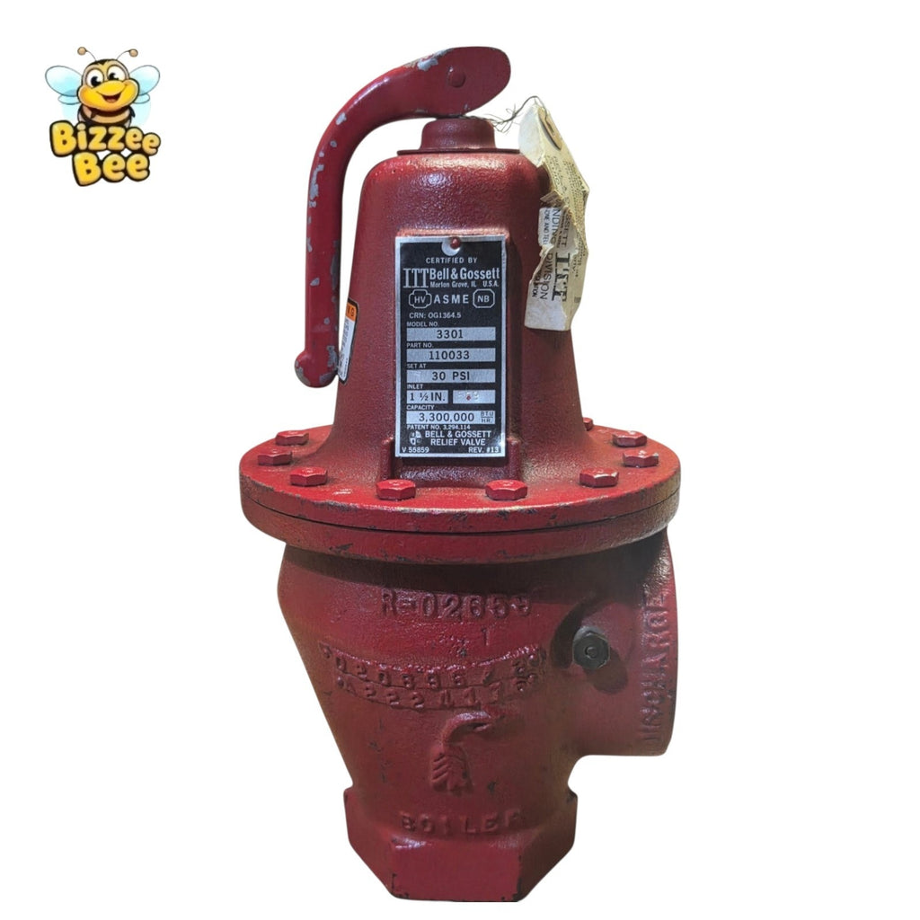 Bell & Gossett 3301 safety relief valve for boilers 1-1/2" inlet 2" *Untested*