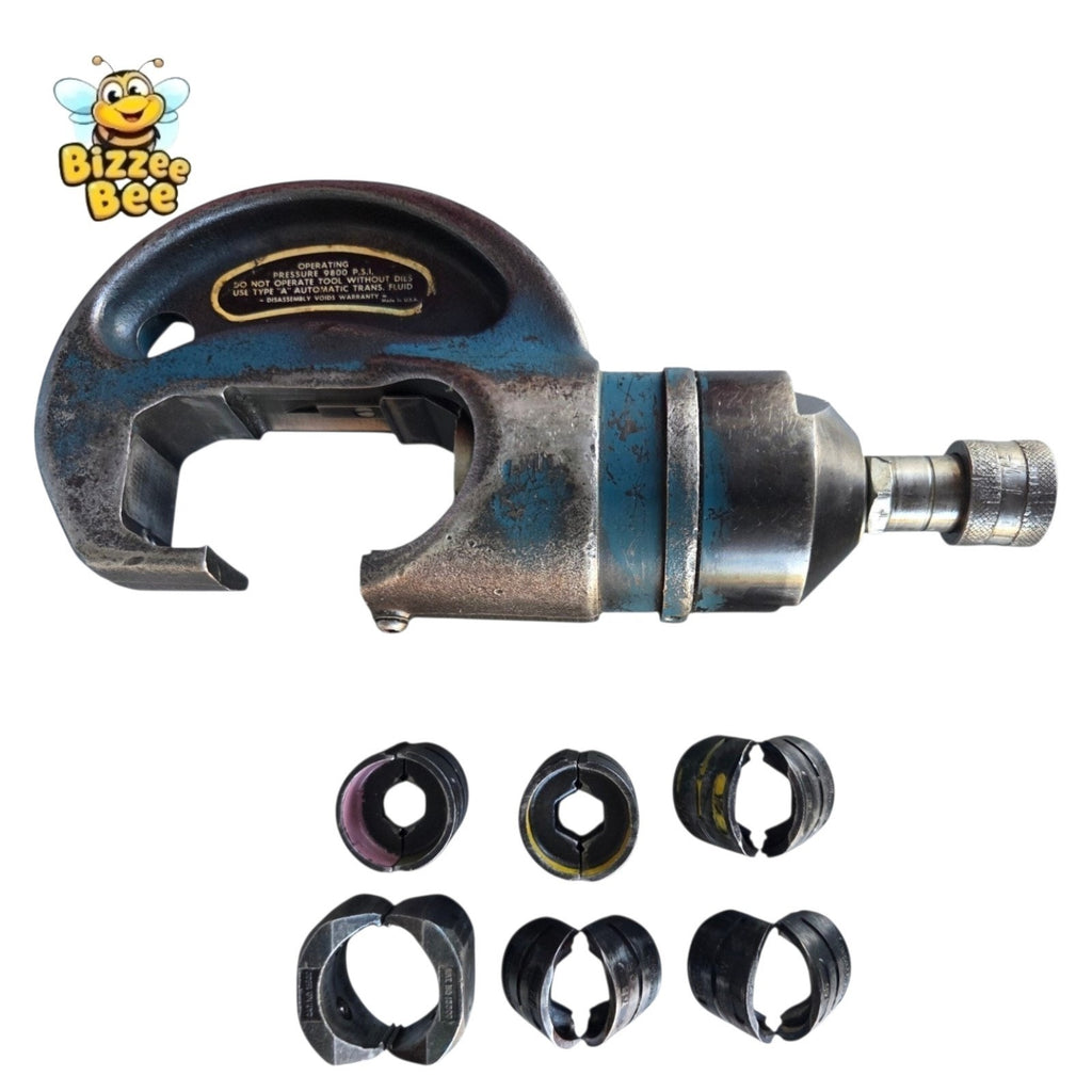 Hydraulic Crimping Head with Thomas & Betts 15500-TB Adapter & 5 T&B Dies