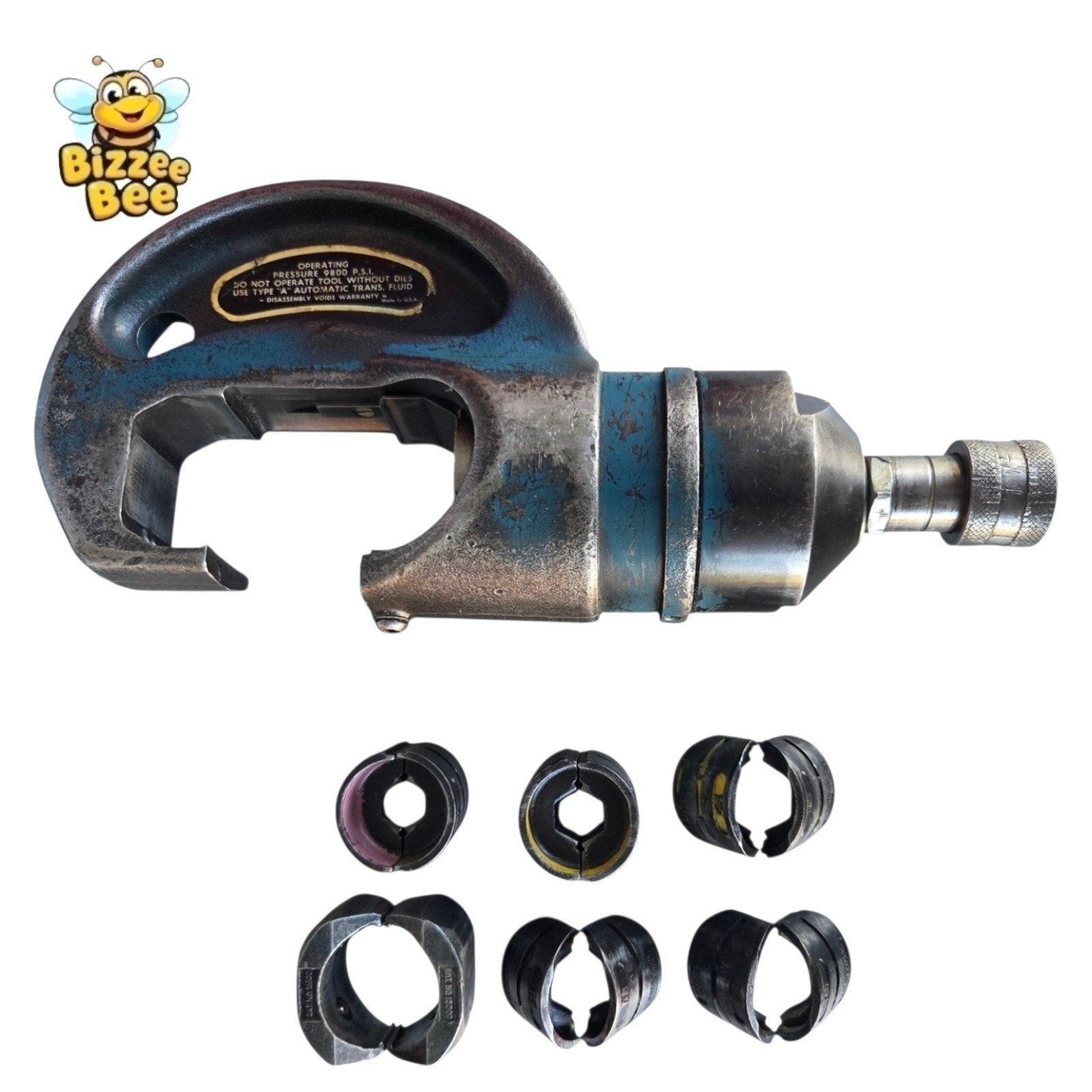 Hydraulic Crimping Head with Thomas & Betts 15500-TB Adapter & 5 T&B Dies