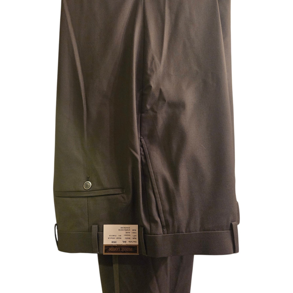 New Pierre Loren Olive Color 2 Piece Suit Blazer & Pant Size 44L/39W