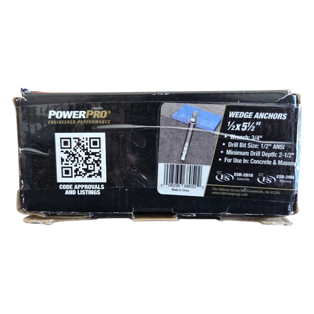 Hillman PowerPro Wedge Anchor SD1 Engineered Performance 1/2"x5" Qty 150 #371942