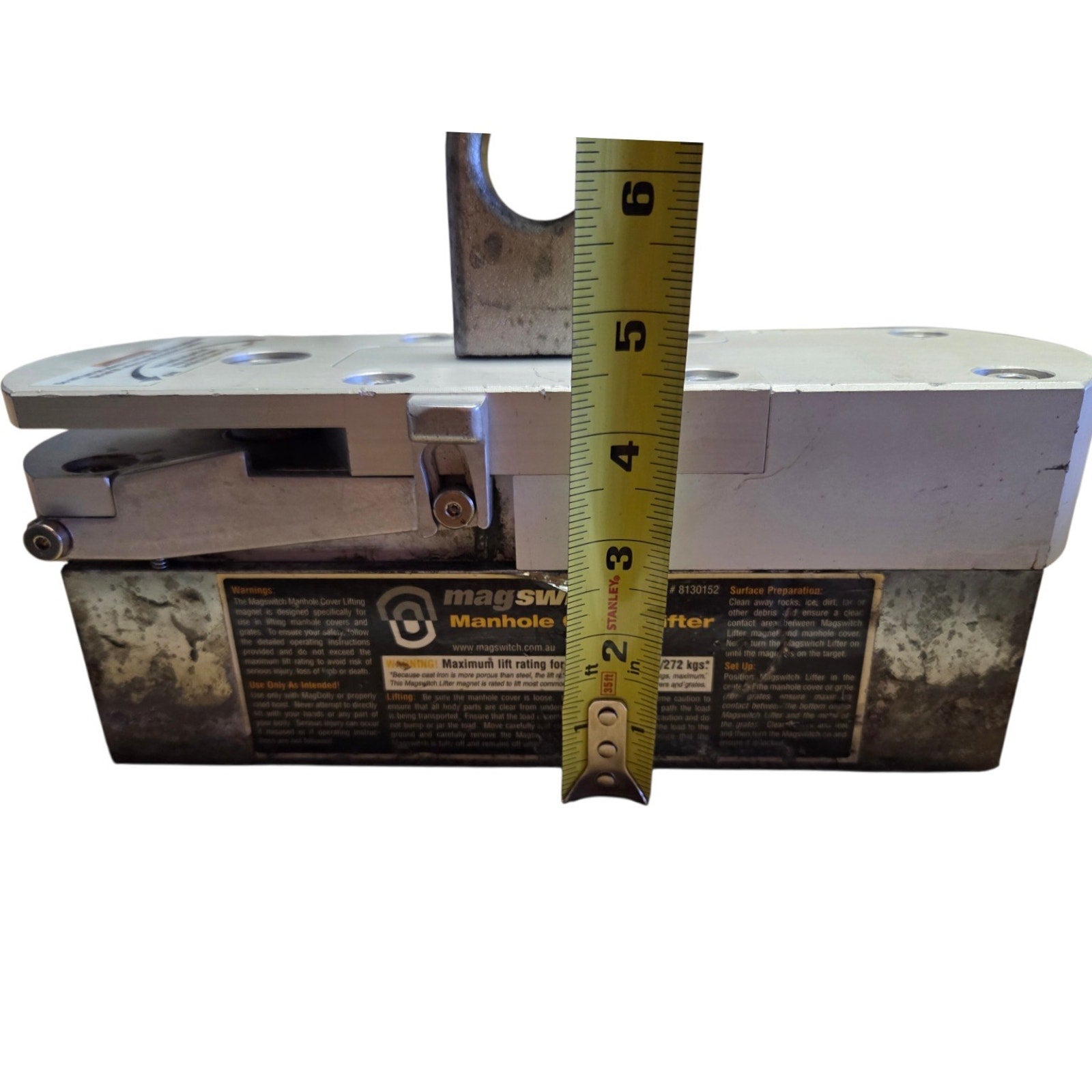 Magswitch ON/OFF Magnetic Lifting Magnet Manhole Cover Lifter 600 Lb Cap. Tested