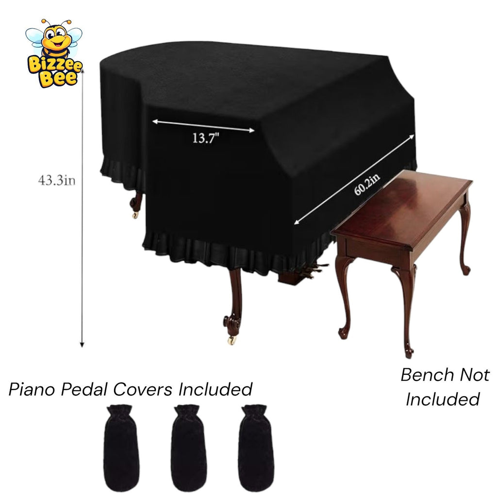 Dust Cover for Grand Piano Keyboard with Foot Pedal Covers and Carry Bag