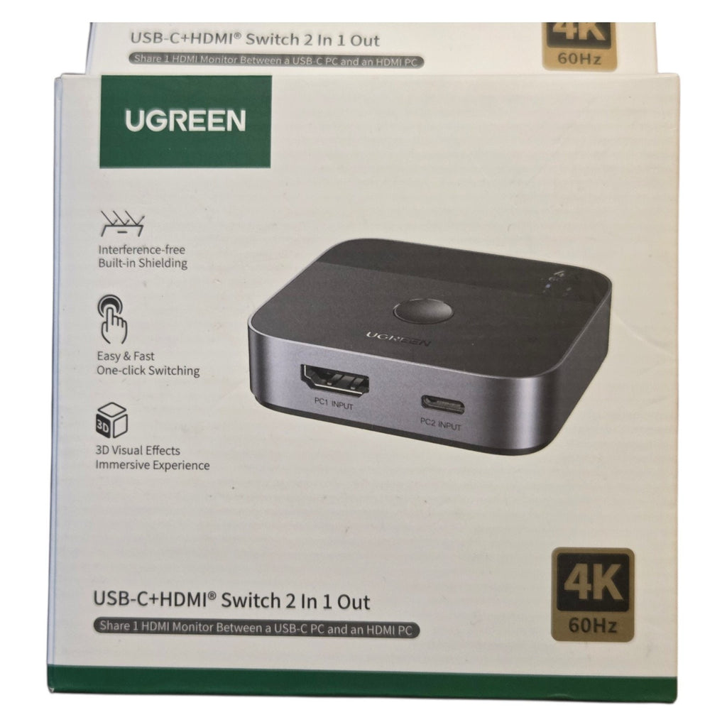 UGREEN USB-C+ HDMI Switch 4K@60Hz 2in1 out HDMI Splitter