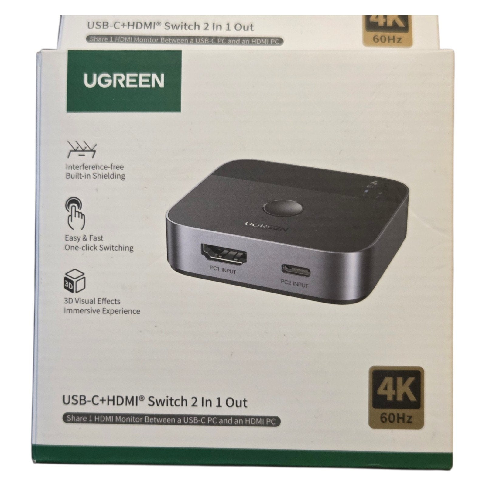 UGREEN USB-C+ HDMI Switch 4K@60Hz 2in1 out HDMI Splitter