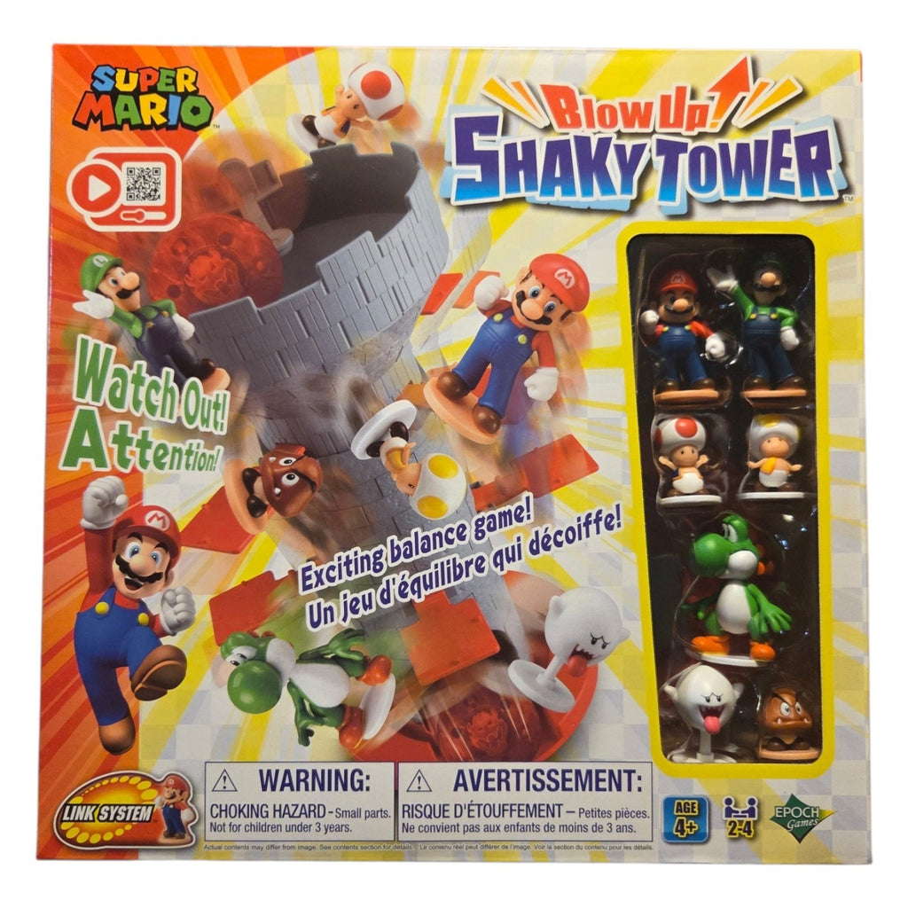 Games Super Mario Blow Up! Shaky Tower Balancing Game -Tabletop Skill & Strategy
