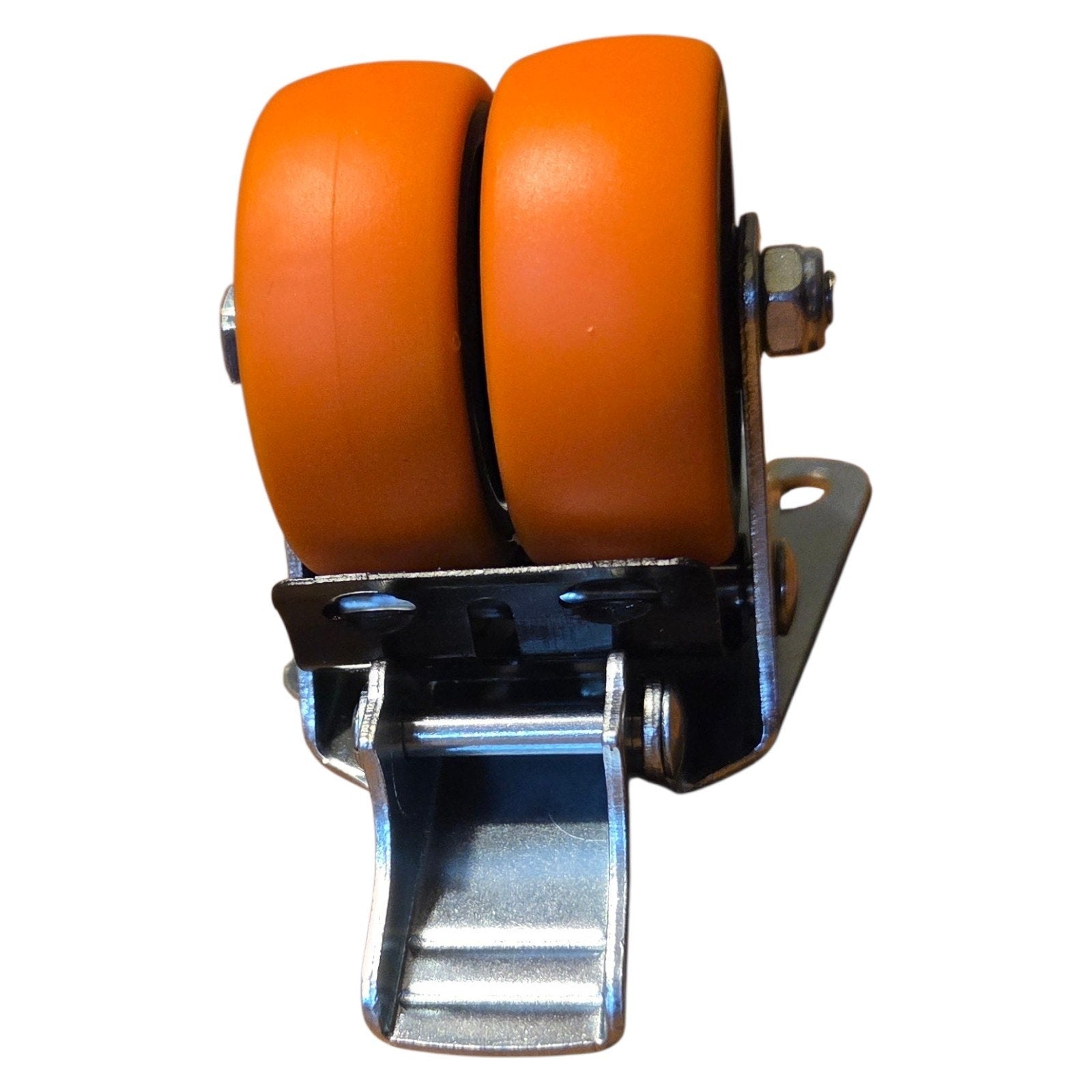 2" Dual Wheel Heavy Duty TPE Swivel Plate Casters with Brakes Set of 4